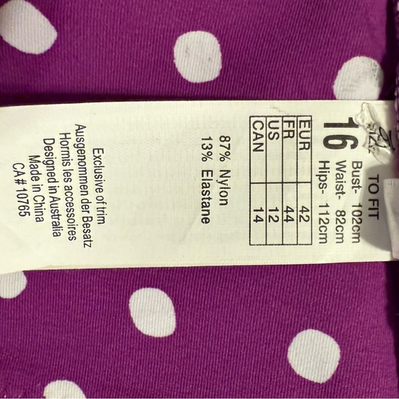 Seafolly Purple Polka Dot Bikini Top - Picture 3 of 4